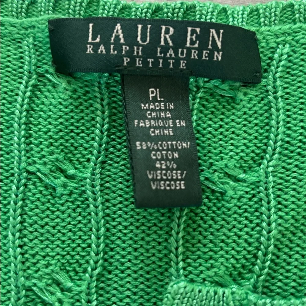 Lauren Ralph Lauren green sweater Sz PL - Picture 2 of 6